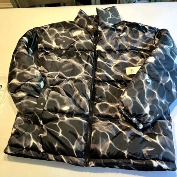BP Water-Inspired‎ Puffer Jacket Unique Pattern Zip-Up Outerwear Size S - Picture 1 of 9
